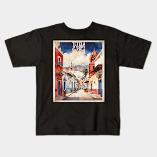 Tetela de Ocampo Puebla Mexico Vintage Tourism Travel Kids T-Shirt